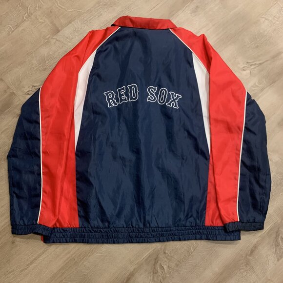 Vintage MLB Boston Red Sox Jacket Men's XL Windbreaker 1/4 Quarter Zip Navy Red - Picture 5 of 7